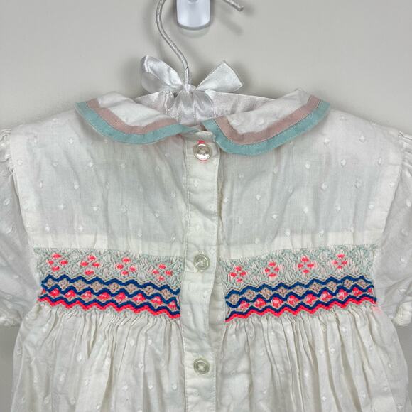 Mini Boden Smocked White Eyelet Dress 3-4 - Picture 7 of 7